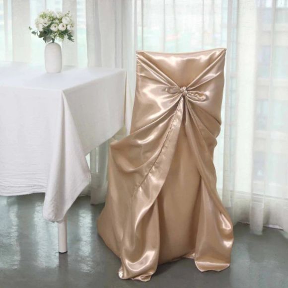 Nude Universal Satin 300 Chair Cover - Picture 2 of 3